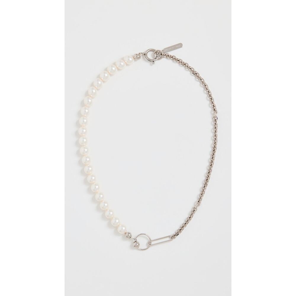 Justine Clenquet Marley Pearl and Silver Necklace - Palladium